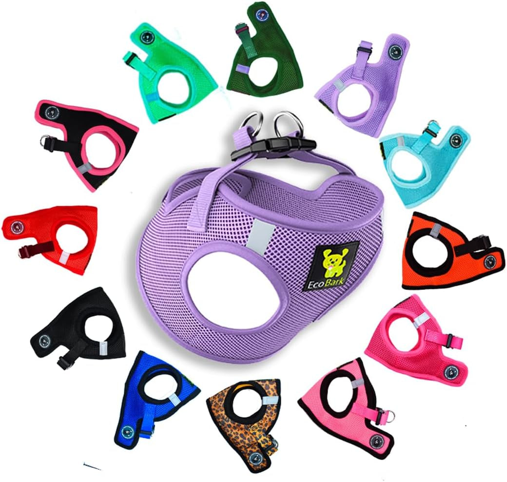 Teacup Dog Harness 💗 XXS Soft Mesh Step‑In Vest – No‑Pull Halter for Toy Breeds