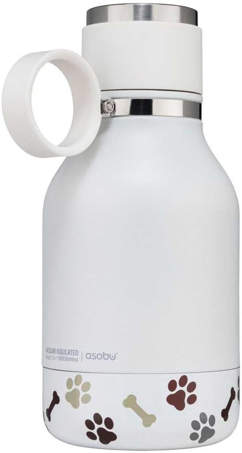 Dog Buddy Bottle 🐾✨ Stainless Steel Insulated Water Bottle with Detachable Dog Bowl & Treat Storage