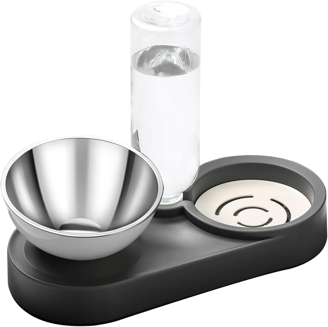🐶🐱✨ Double Elevated Dog & Cat Bowl Set — 15° Tilted Raised Dishes (Indoor, Small/Medium Pets)