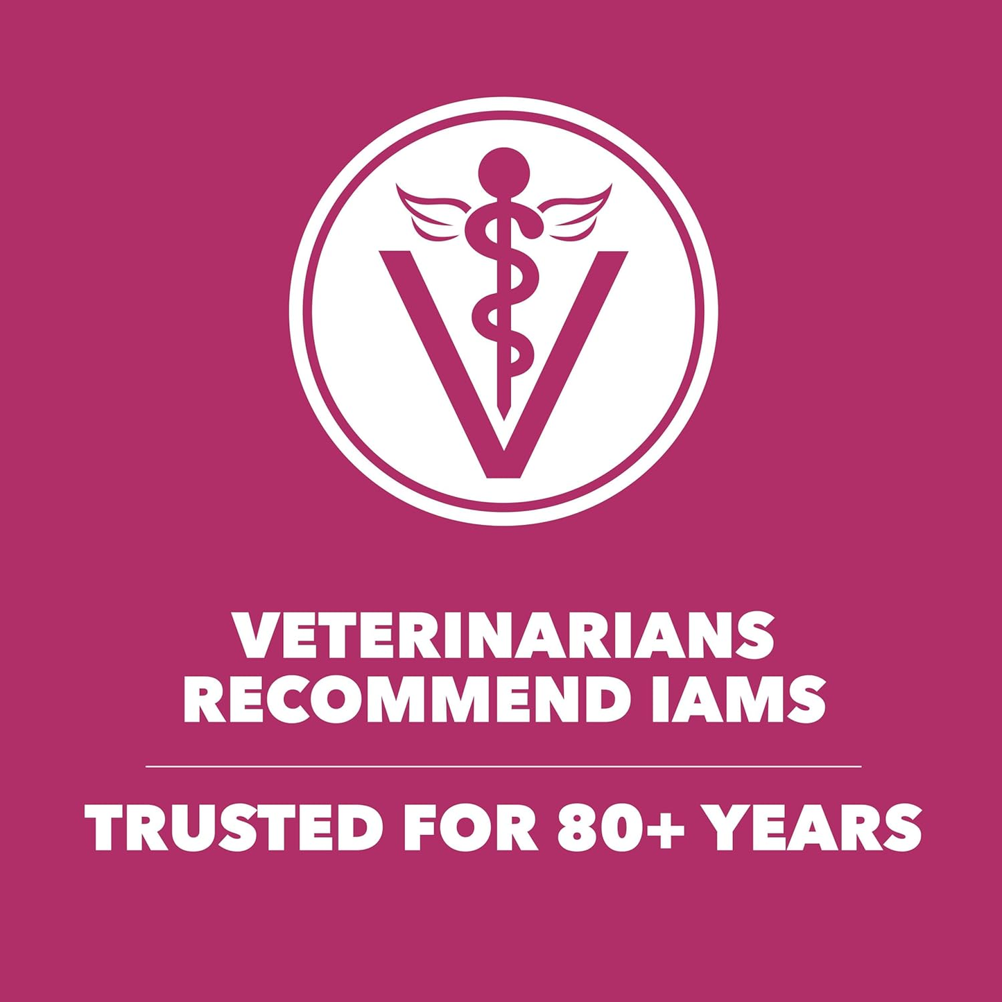 Veterinarians recommend IAMS pet food, trusted for 80+ years — premium pet supplies