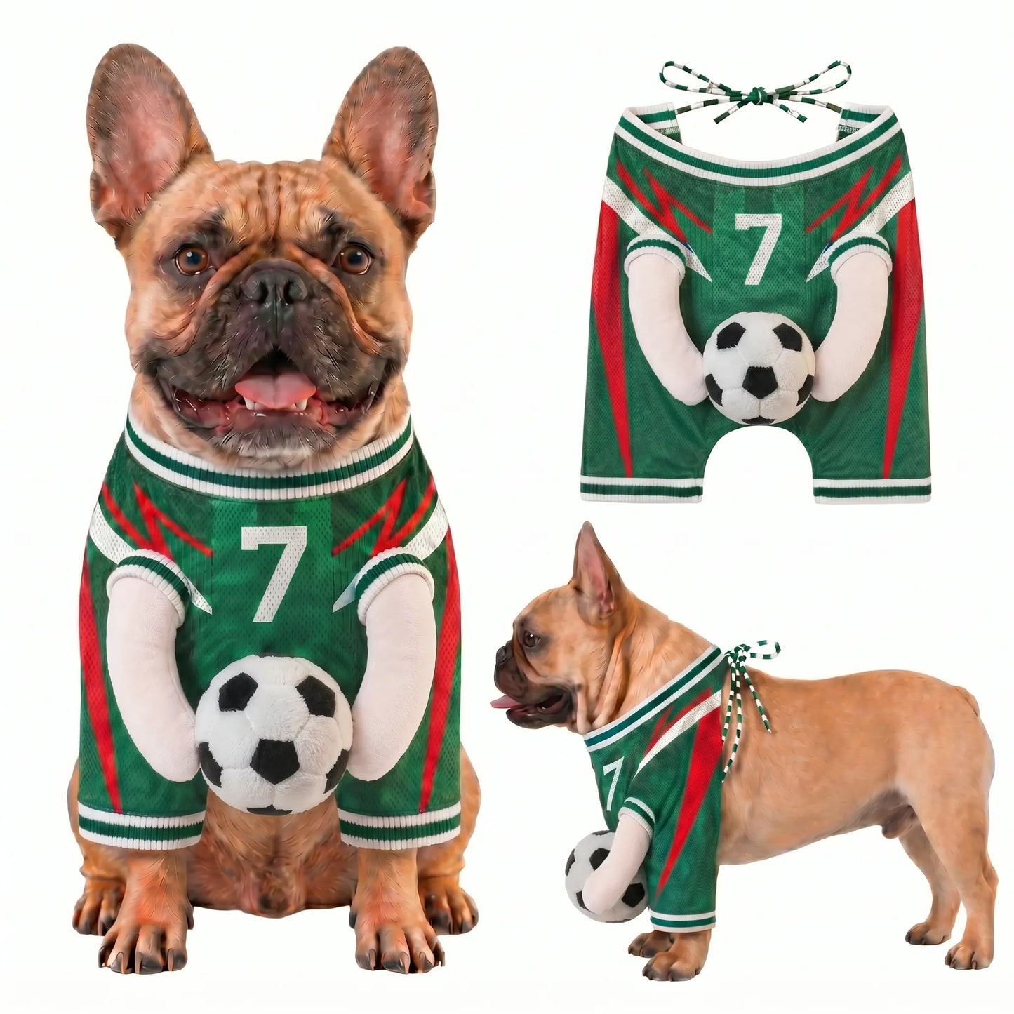 Adorable Summer Pet Outfit - Cute Dog Clothes with Stuffed Ball & Faux Hands for Small/Medium Pets