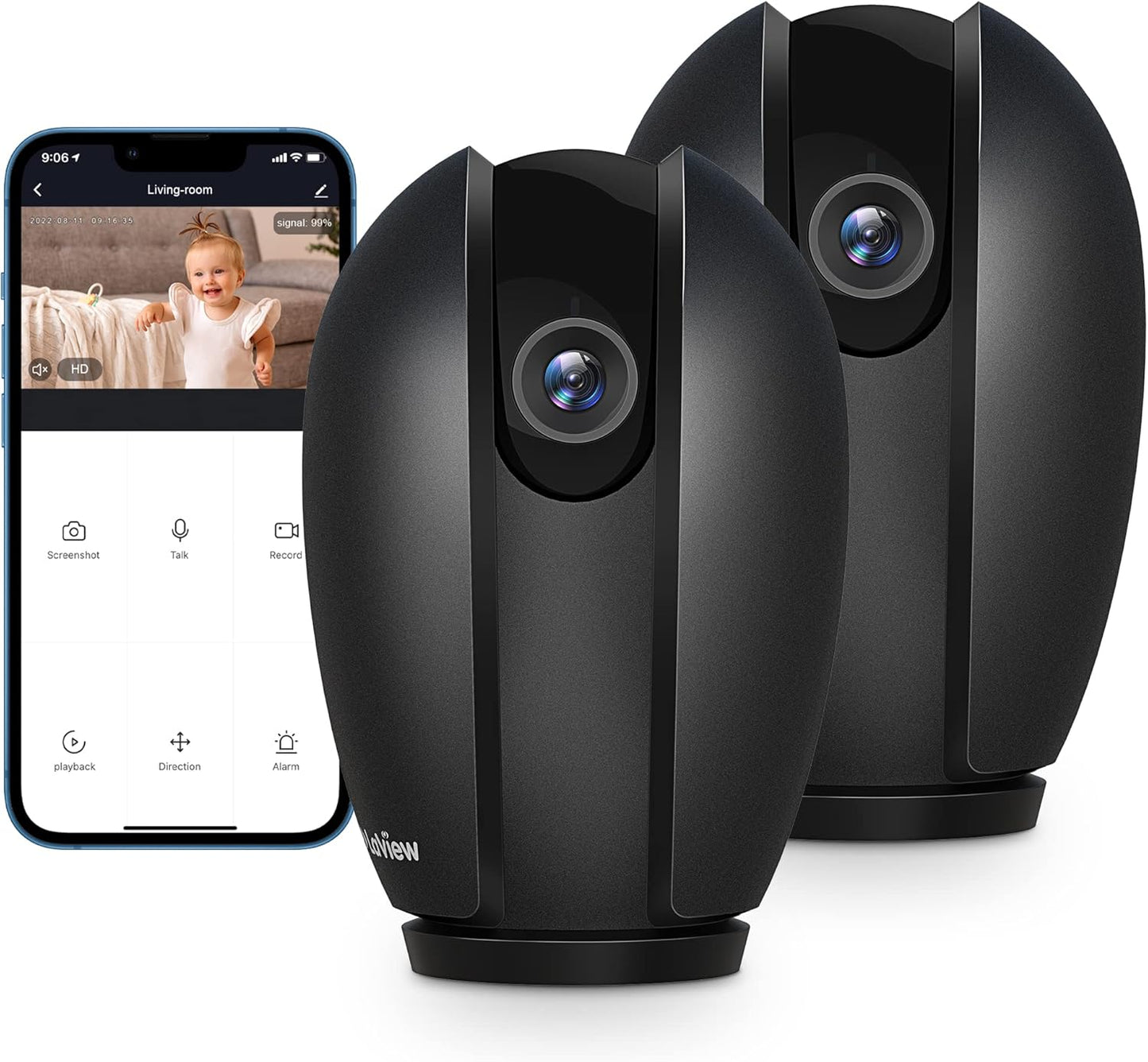 1080P 360° Indoor Security Camera - Smart Baby/Pet Monitor with Motion Alerts, Night Vision, 2-Way Audio, App Control & Alexa Compatibility