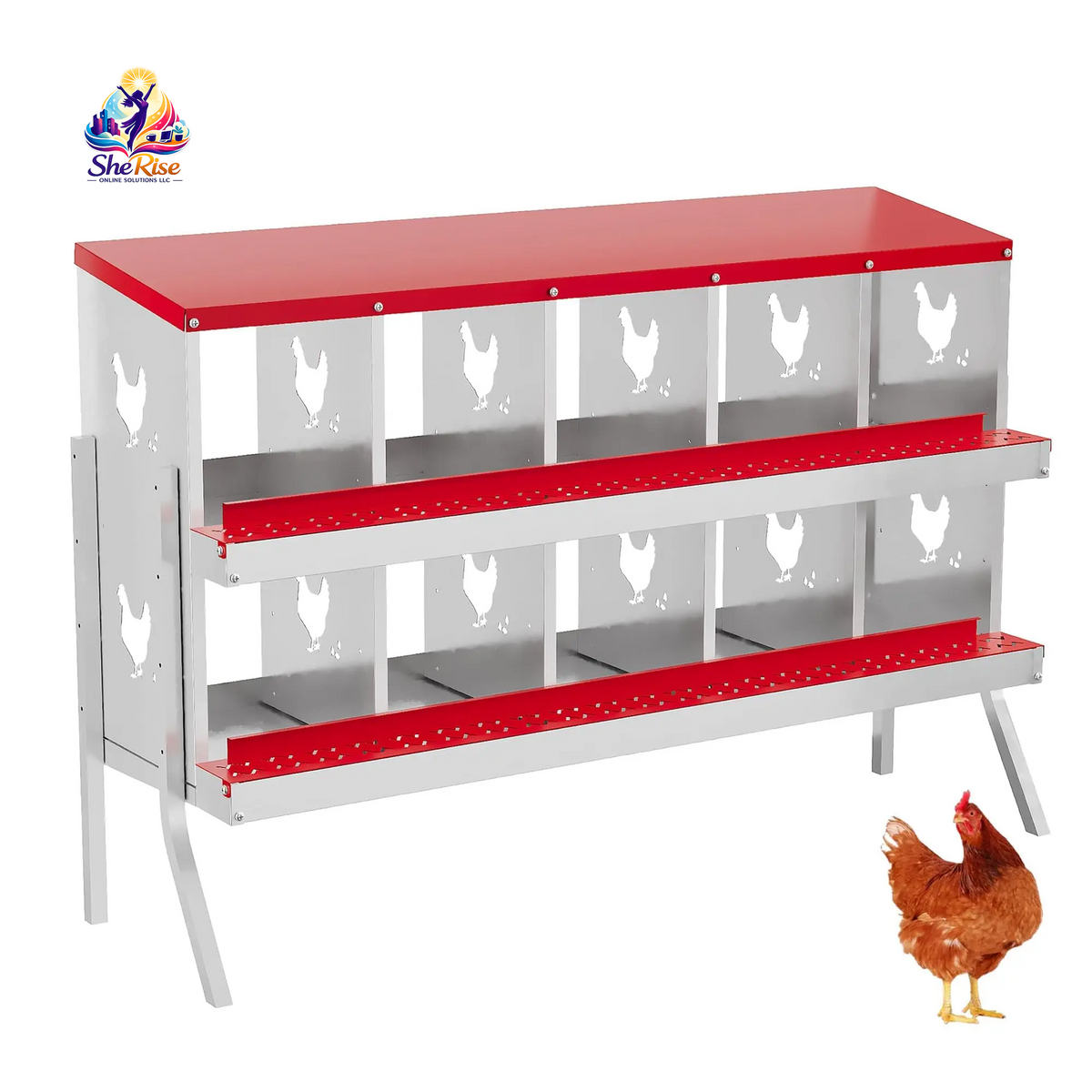 Upgrade Your Poultry Game with the GARVEE 2-Tier Galvanized Steel Chicken Nesting Box! 🐔🌱 Perfect for all seasons, features removable lid, rollaway tray & built-in ventilation! 🥚✨ #ChickenCoop #FarmLife #EggLayingHelper