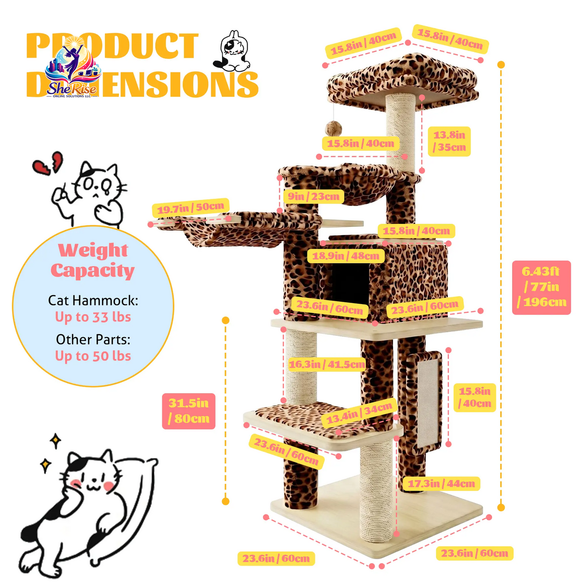 Elevate Your Home with the HOOMIC 77" Cat Tree - The Ultimate Playground for Your Feline Friends!