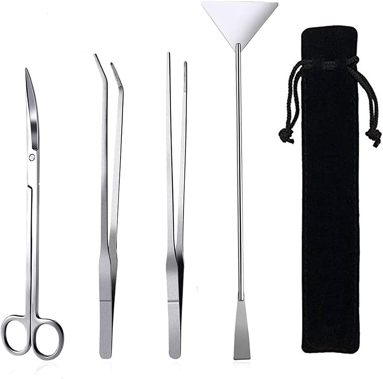 4‑in‑1 Aquascaping Tool Kit 🌿🐠 Stainless Steel Tweezers, Scissors & Spatula Set