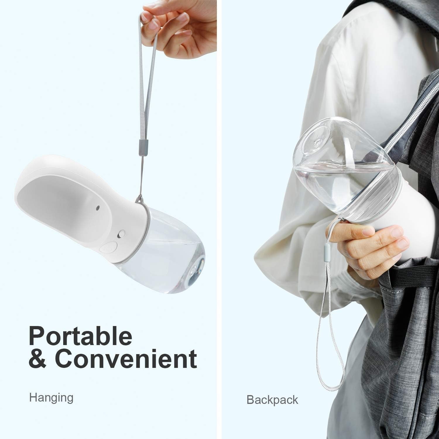 Portable Dog Water Bottle 💧🐾 Leak‑Proof Travel Dispenser w/ One‑Key Return Flow