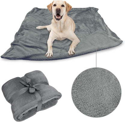 Luxury Black Fleece Dog Blanket for Large Dogs - Soft, Washable, Perfect for Couch, Sofa, Car Seats & Beds - 50x60 Inches