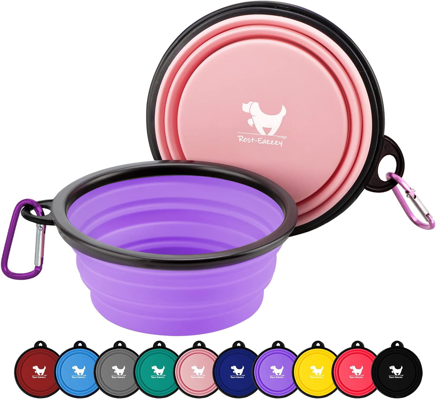 Collapsible Silicone Dog Bowl 🐾🥣 BPA‑Free Travel Bowl w/ Clip – Portable & Durable