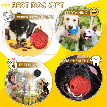 Indestructible Squeaky Treat Dispensing Dog Balls - Ultimate Chew Toys for Large Breeds