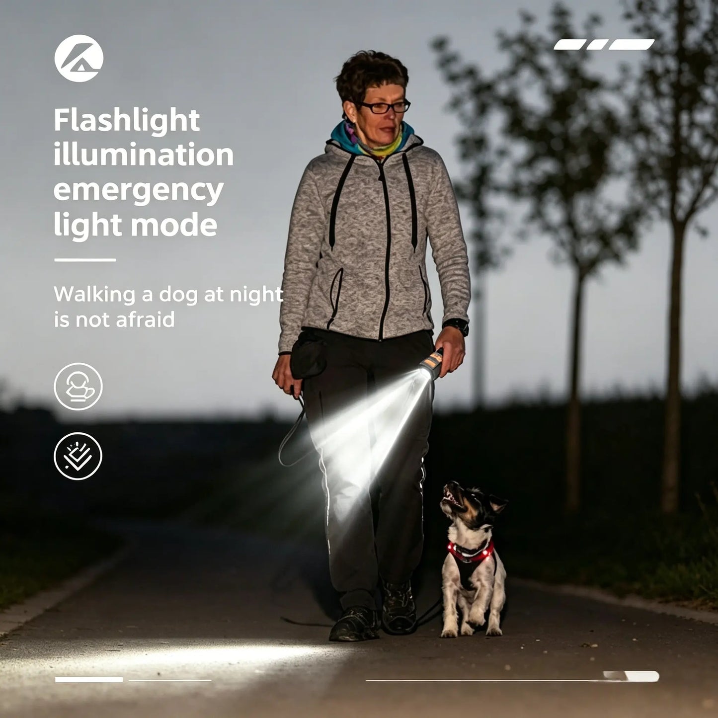 Ultrasonic Dog Repeller & Trainer - 4-Head Anti-Bark Device with 9 Adjustable Frequencies, LED Flashlight & Rechargeable Battery for Effective Outdoor Pet Behavior Correction
