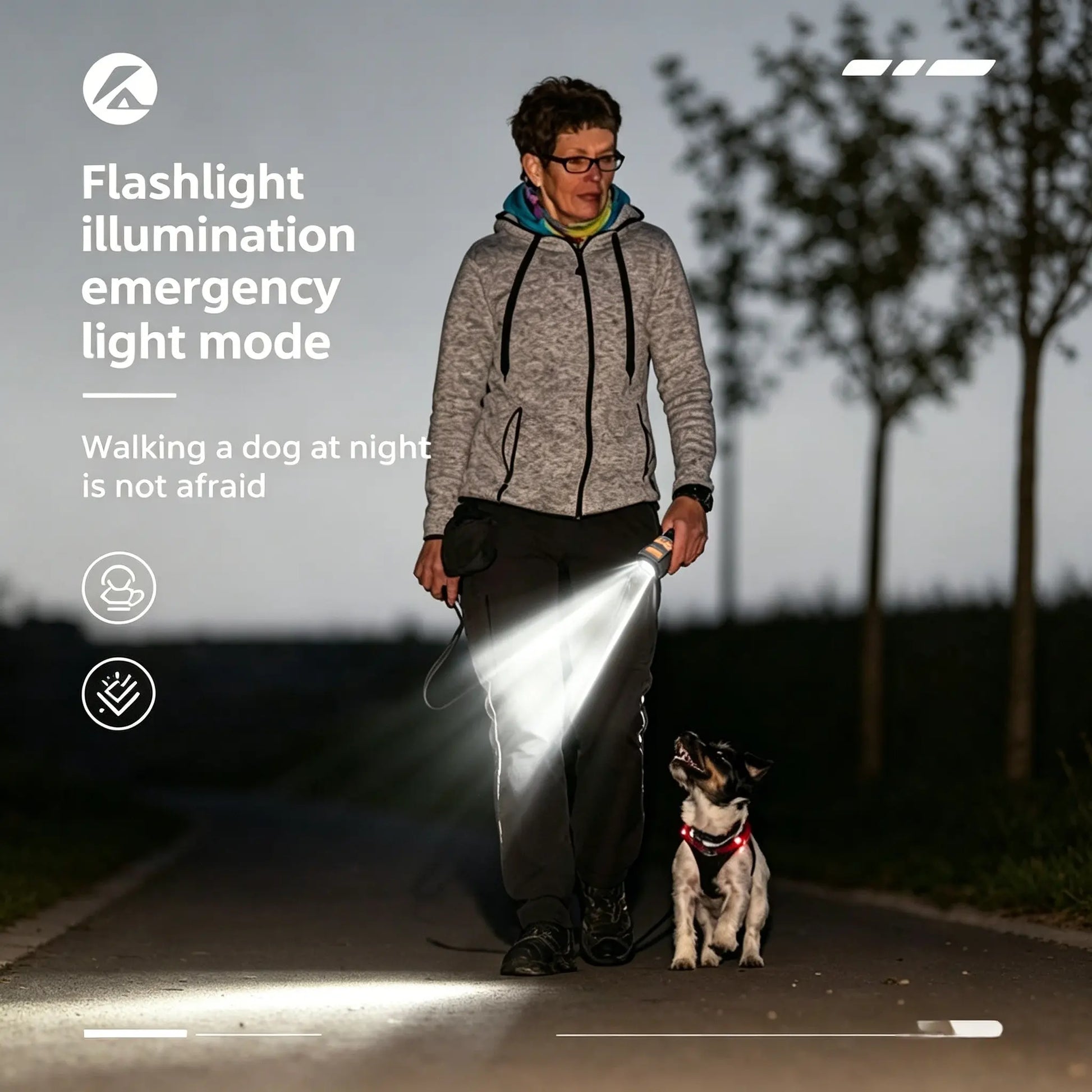 Ultrasonic Dog Repeller & Trainer - 4-Head Anti-Bark Device with 9 Adjustable Frequencies, LED Flashlight & Rechargeable Battery for Effective Outdoor Pet Behavior Correction