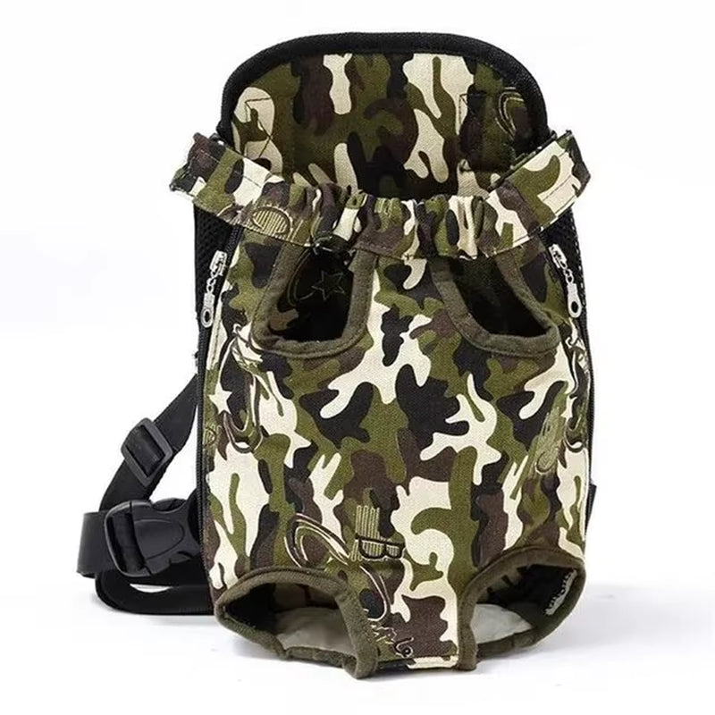 Camouflage Pet Dog Carrier Backpack - Breathable Mesh Travel Bag for Small Dogs and Cats