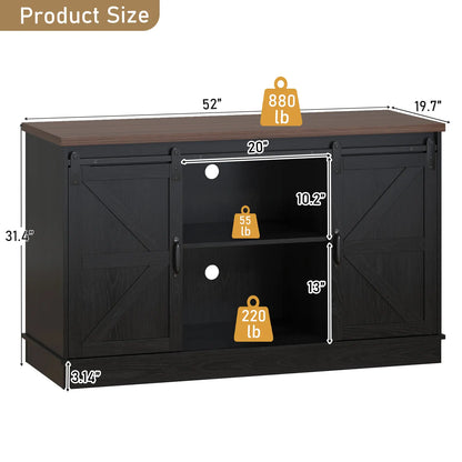 Stylish Farmhouse Aquarium Stand with Power Outlet - Heavy Duty 20 to 120 Gallon Fish Tank & Reptile Tank Cabinet with Sliding Barn Door in White, Grey, or Black