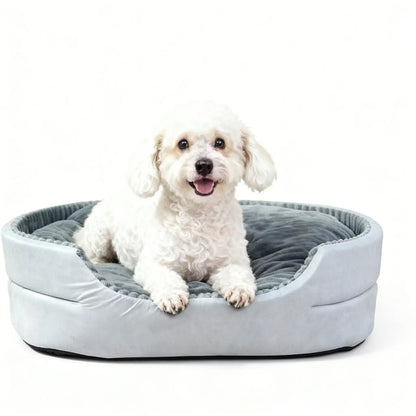 GTPLAYER Plush Dog Bed - Comfortable & Washable Pet Sofa with Waterproof Base, Non-Slip Design for Small to X-Large Dogs - Grey Color