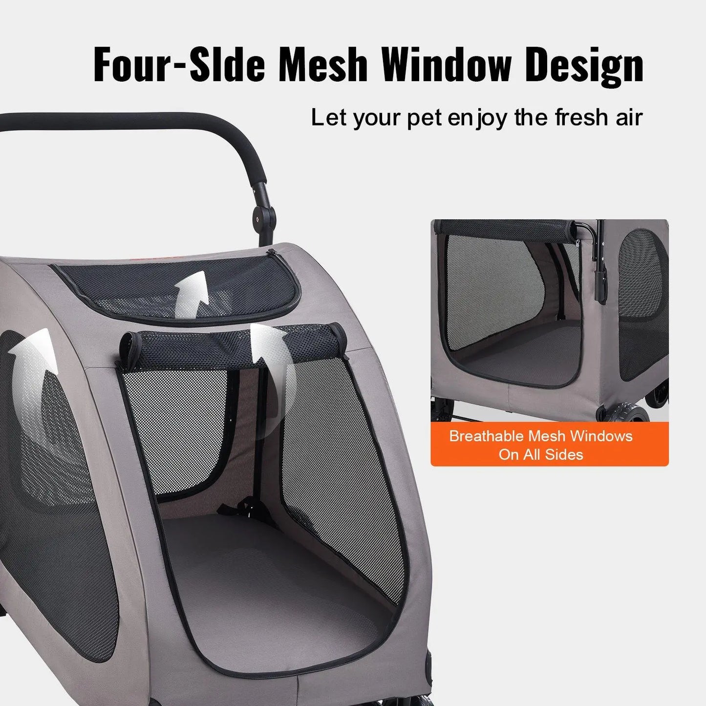 Ultimate Comfort Pet Stroller - 4-Wheel Carrier for Dogs Up to 160 lbs, Perfect for Any Adventure!