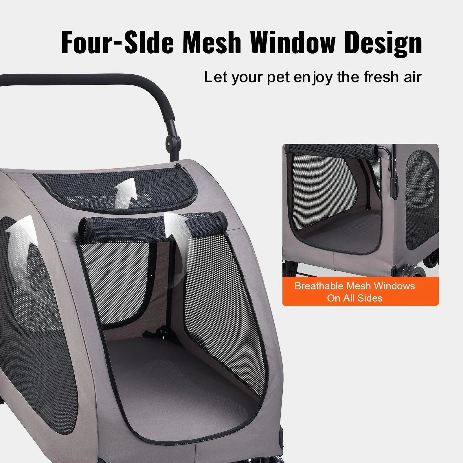 Ultimate Comfort Pet Stroller - 4-Wheel Carrier for Dogs Up to 160 lbs, Perfect for Any Adventure!