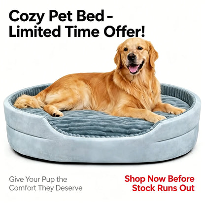 GTPLAYER Plush Dog Bed - Comfortable & Washable Pet Sofa with Waterproof Base, Non-Slip Design for Small to X-Large Dogs - Grey Color