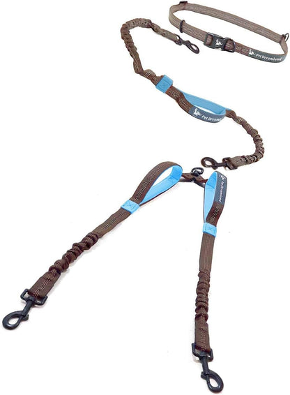 🐕🐕💙 Tangle‑Free Dual Dog Leash Coupler — Heavy‑Duty, Swivel Design for Two Large Dogs