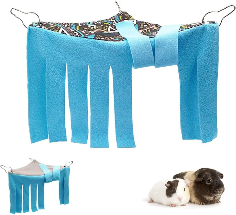 Reversible Corner Hideout Hammock 🐹🌿 Cozy Fleece Forest for Guinea Pigs & Small Pets