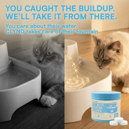 24-Pack Pet Fountain Cleaning Tablets - Safe & Effective Hard Water & Slime Remover for Cat Fountains