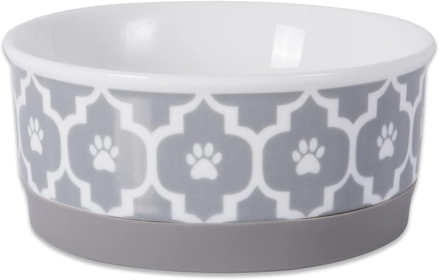 Ceramic Non‑Skid Pet Bowls 🍽️🐾 Set of 2 Lattice Design for Cats & Dogs – 4.25"