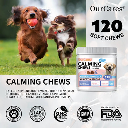 Calm Your Dog Naturally with OURCARES Calming Bites – Soft Chews for Stress Relief and Composure Support