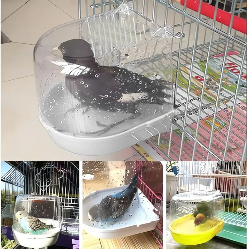 Deluxe Hanging Bird Bath with Splash Guard - Perfect for Parrots, Starlings & Small Birds!