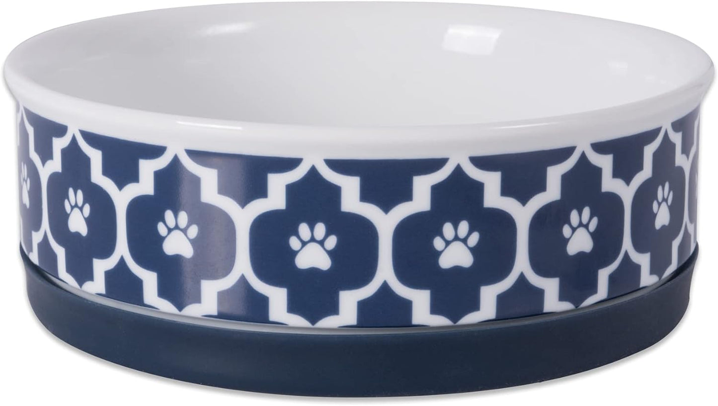 Ceramic Non‑Skid Pet Bowls 🍽️🐾 Set of 2 Lattice Design for Cats & Dogs – 4.25"