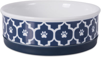 Ceramic Non‑Skid Pet Bowls 🍽️🐾 Set of 2 Lattice Design for Cats & Dogs – 4.25"