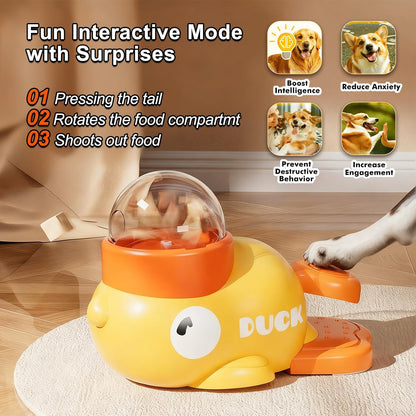 🦆🐾 Interactive Duck‑Shaped Treat Dispenser & Slow Feeder — Puzzle Toy for Dogs & Cats