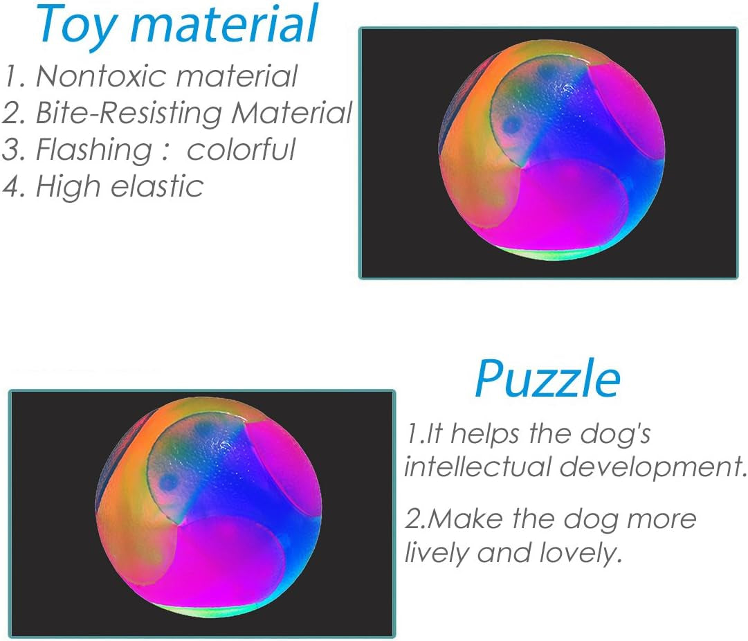 Interactive LED Dog Balls - Glow in the Dark Flashing Pet Toys for Dogs and Cats (2 Pack)