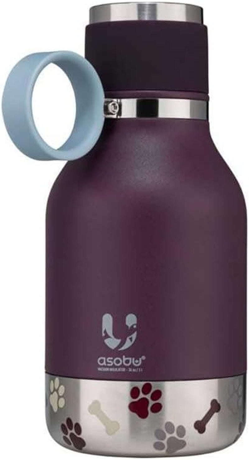 Dog Buddy Bottle 🐾✨ Stainless Steel Insulated Water Bottle with Detachable Dog Bowl & Treat Storage