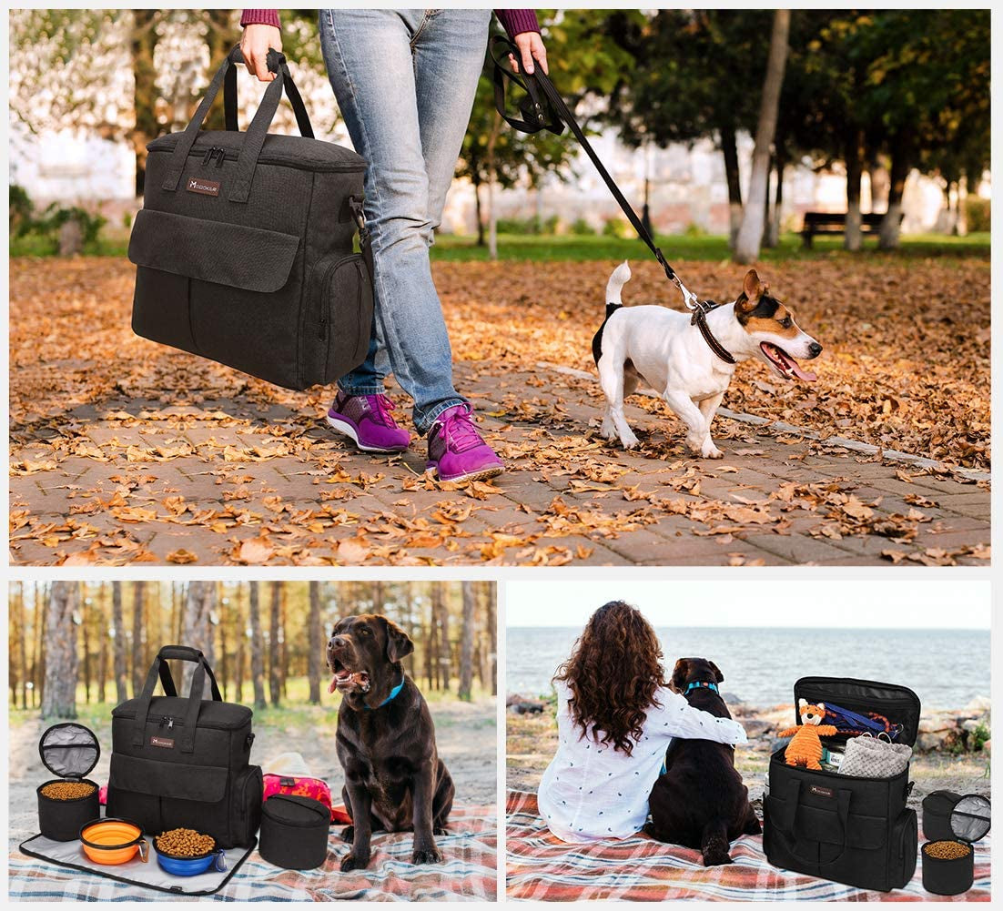 Modoker Dog Travel Bag ✈️🐾 Airline‑Approved Weekend Organizer w/ Bowls & Food Bags