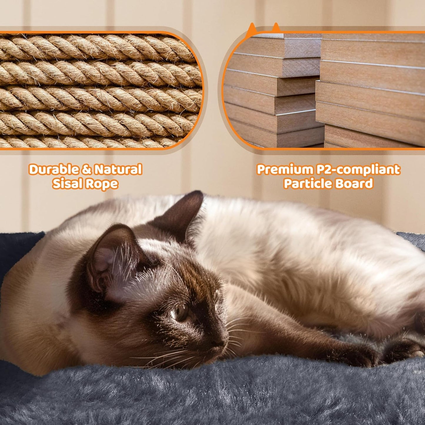 Yaheetech 68.5" Large Cat Tree Tower - Stable Multi-Level Cat House with 3 Wide Perches, Spacious Condo, and Sisal-Covered Scratching Posts - Dark Gray