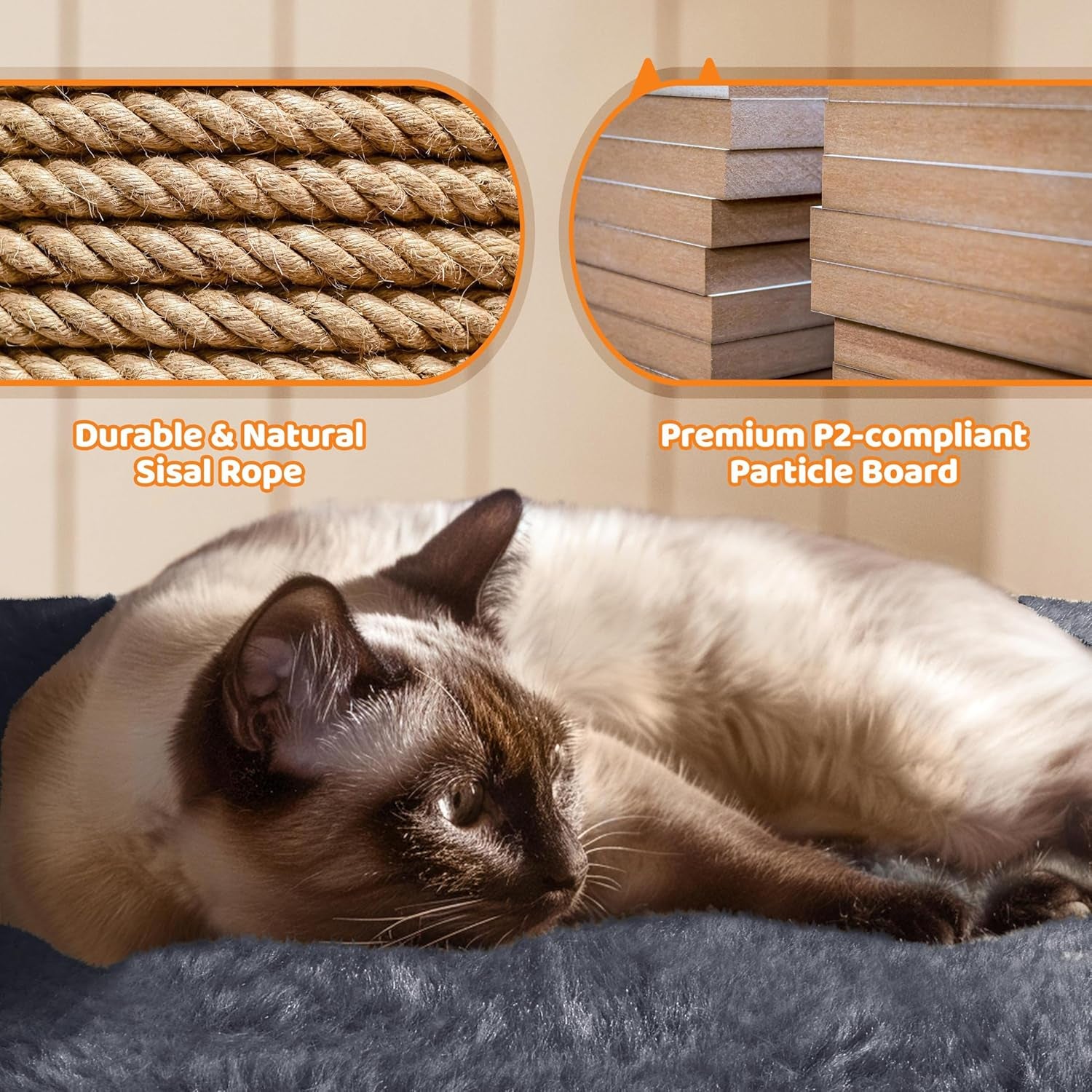 Yaheetech 68.5" Large Cat Tree Tower - Stable Multi-Level Cat House with 3 Wide Perches, Spacious Condo, and Sisal-Covered Scratching Posts - Dark Gray