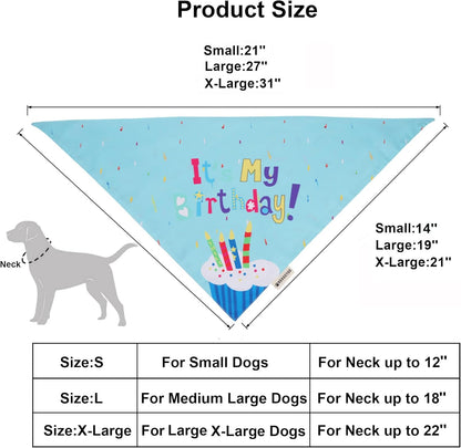 Blue Dog Birthday Bandana, Party Hat & Bow Tie Set for Medium/Large Pups 🎂🐾