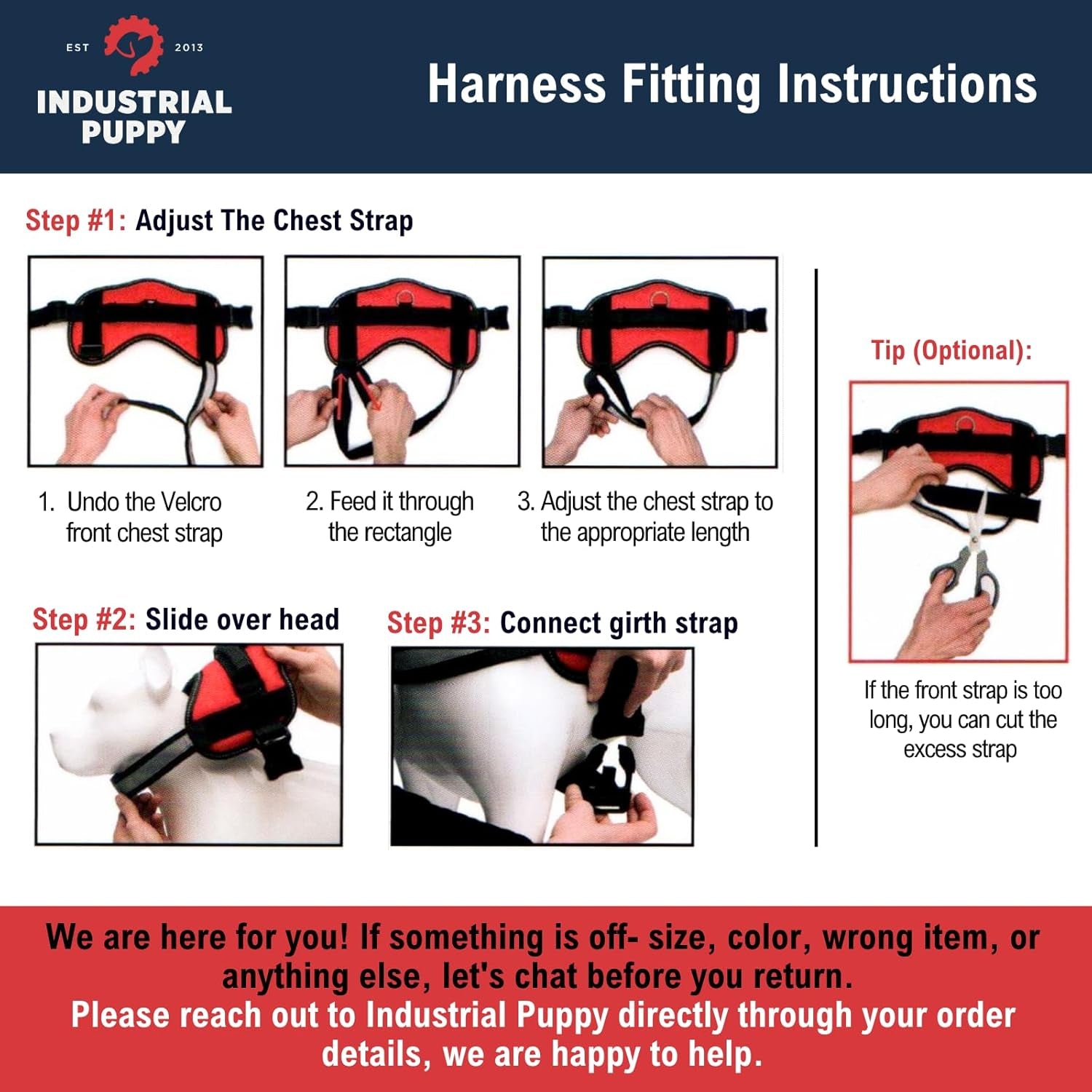❤️🐾 Service Dog in Training Vest Harness — Durable, Adjustable, Reflective (Small 19.5"–25")