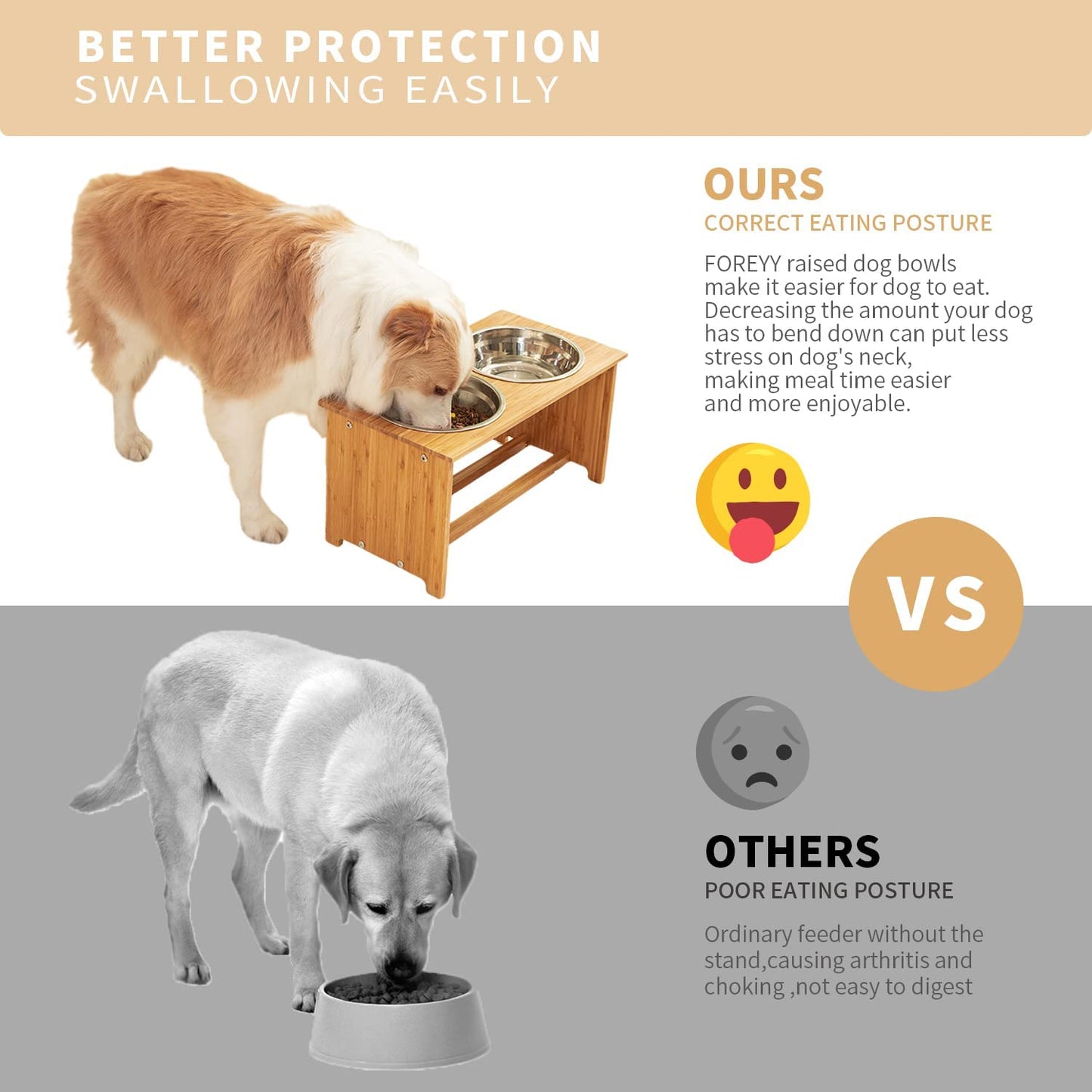 Elevated Bamboo Dog Feeder 🍽️🐾 Raised Stand w/ 2 Stainless Bowls – Anti‑Slip