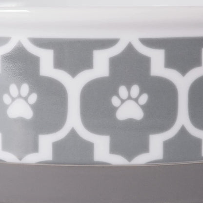Ceramic Non‑Skid Pet Bowls 🍽️🐾 Set of 2 Lattice Design for Cats & Dogs – 4.25"