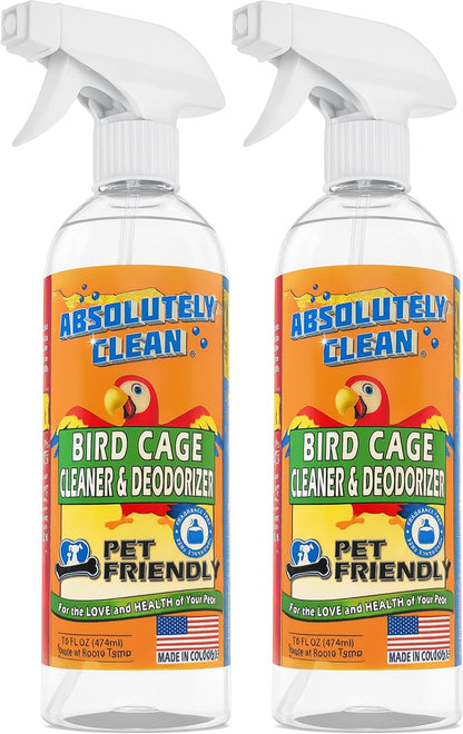 Absolutely Clean Bird Cage Cleaner 🐦✨ Enzyme Poop Remover & Odor Eliminator 16oz
