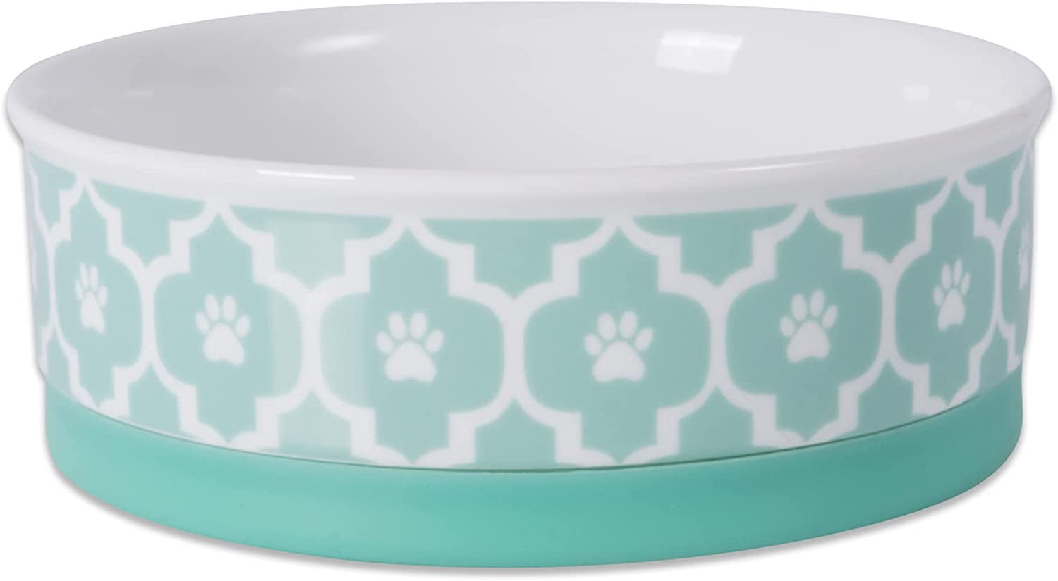 Ceramic Non‑Skid Pet Bowls 🍽️🐾 Set of 2 Lattice Design for Cats & Dogs – 4.25"