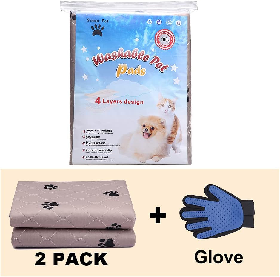 Washable Dog Pee Pads 🐾💧 Waterproof, Non‑Slip, Reusable 4‑Layer Mat (2‑Pack)