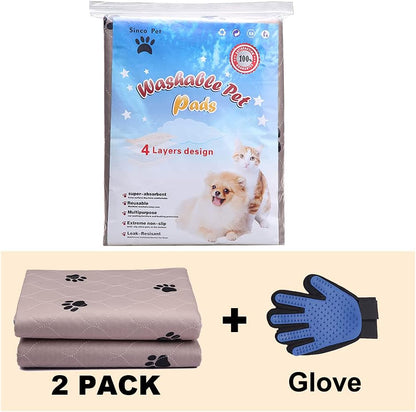 Washable Dog Pee Pads 🐾💧 Waterproof, Non‑Slip, Reusable 4‑Layer Mat (2‑Pack)