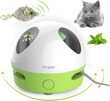 🐭⚡ Hidey Mouse Electronic Cat Toy — Motion Teasing, Squeaky Mouse, Catnip‑Filled Fun (Green)