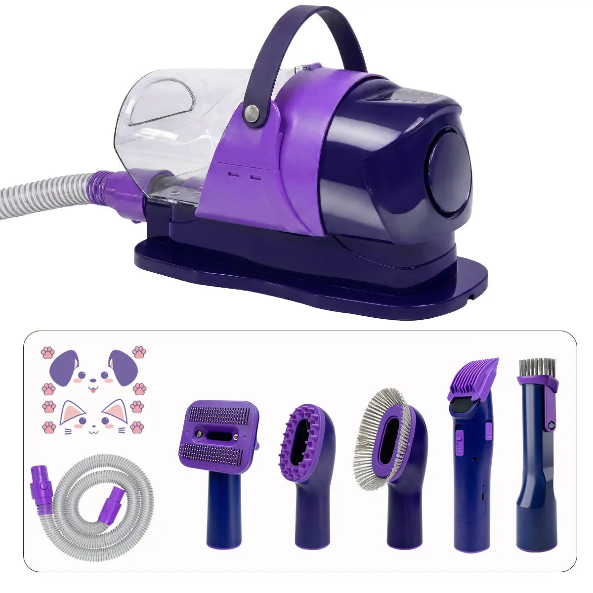 Anlecity Professional Dog Grooming Vacuum Kit - 6-in-1 with Cordless Clippers & 5 Tools, 3 Suction Modes, 3L Cup for Effortless Pet Hair Removal