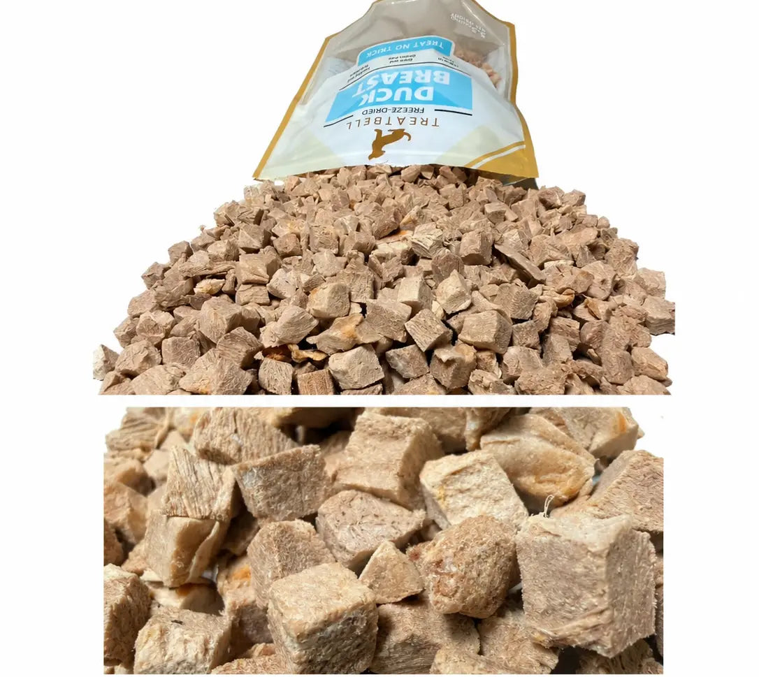 Premium 100% Duck Freeze-Dried Dog and Cat Treats - Grain-Free, High-Protein, Single-Ingredient - Perfect for Training, Puppies, and Kittens - 3 Bags (16.5 Oz Each)