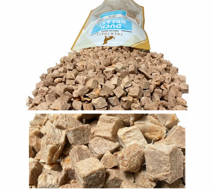 Premium 100% Duck Freeze-Dried Dog and Cat Treats - Grain-Free, High-Protein, Single-Ingredient - Perfect for Training, Puppies, and Kittens - 3 Bags (16.5 Oz Each)