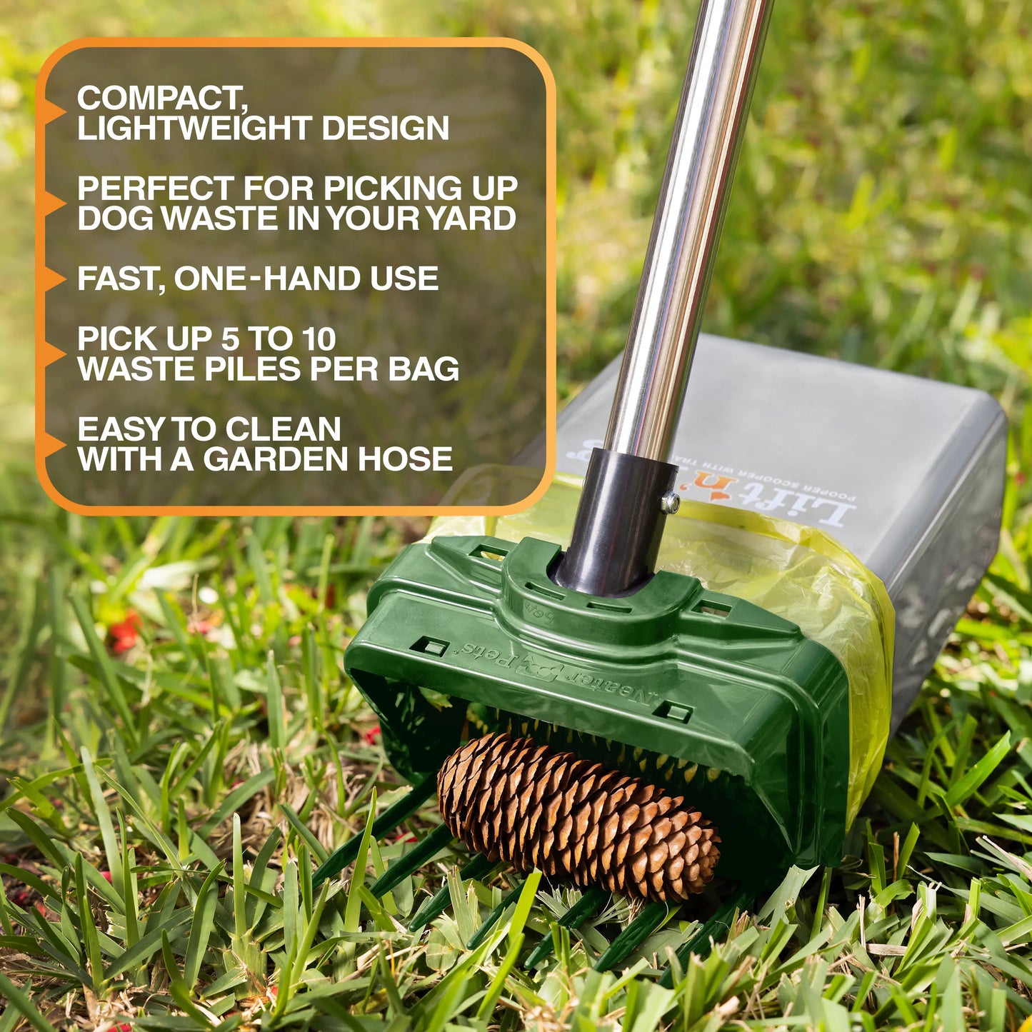 Neater Pets Lift N' Bag Dog Pooper Scooper - 31" Extended Reach, Effortless One-Handed Use, Extra-Large USA-Made Bags