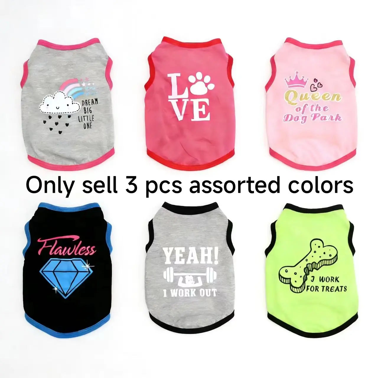 Adorable 3-Pack Trendy Dog and Cat Vest Shirts - Stylish Elastic Clothing for Small & Medium Pets, Perfect for Spring, Summer, and Festivals!