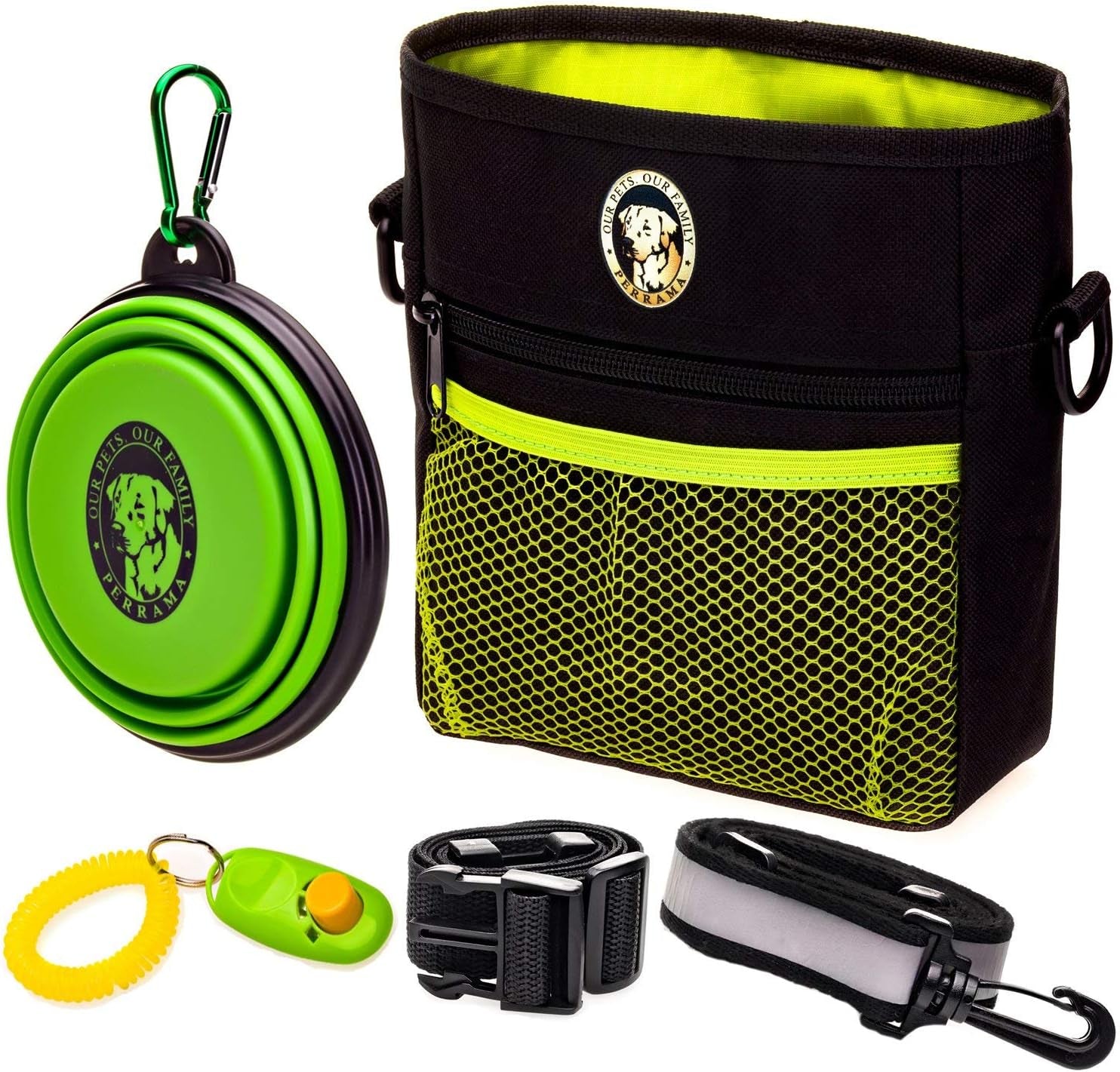 Dog Treat Pouch 🐾✨ 3‑in‑1 Training Kit with Clicker & Travel Bowl